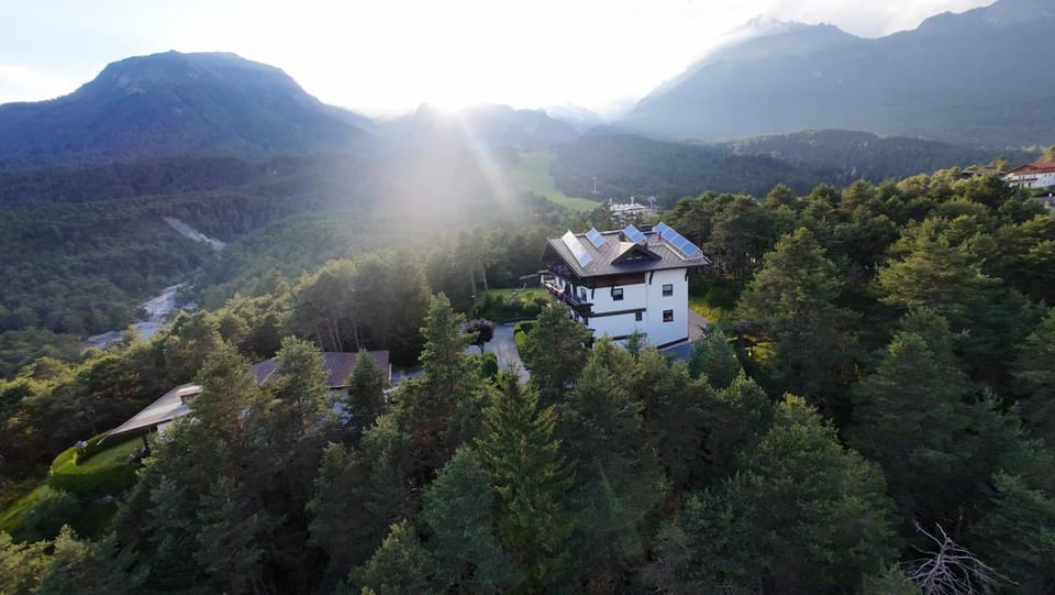 Property building, Natural landscape, Bird's eye view, Mountain view