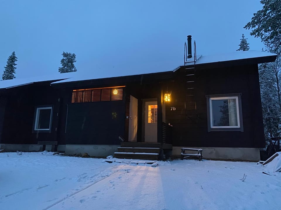Property building, Night, Winter