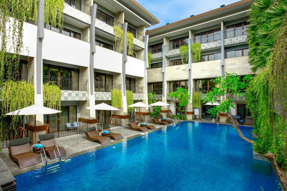 Property building, Pool view, Swimming pool
