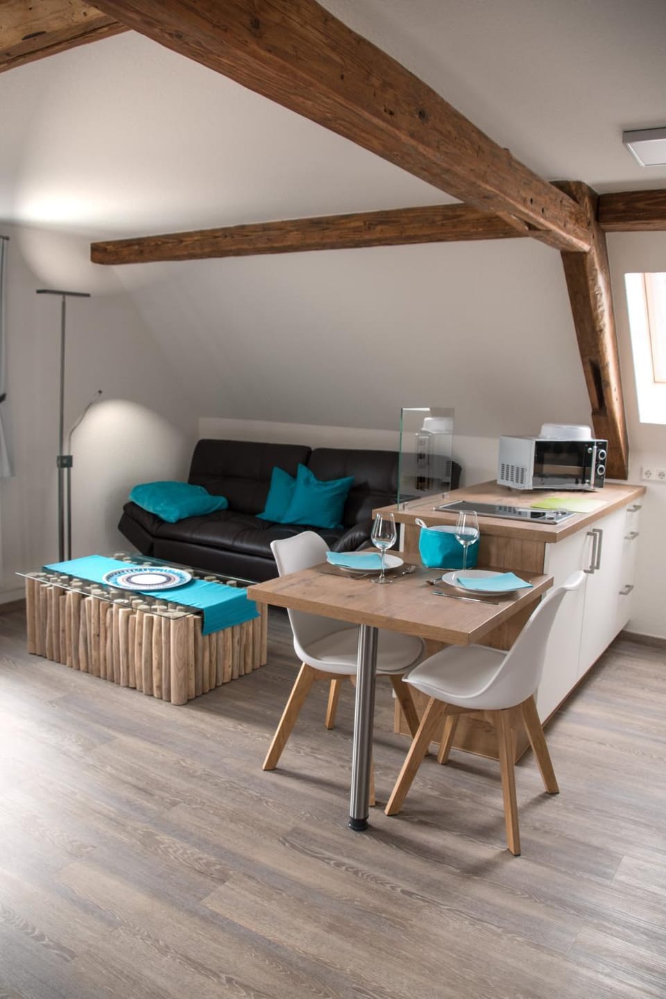 Kitchen or kitchenette, Living room, Dining area, Bedroom