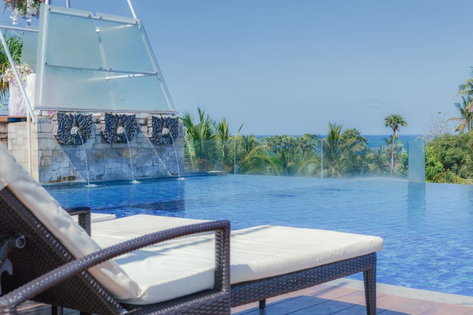 Patio, Day, Natural landscape, Pool view, Swimming pool, sunbed