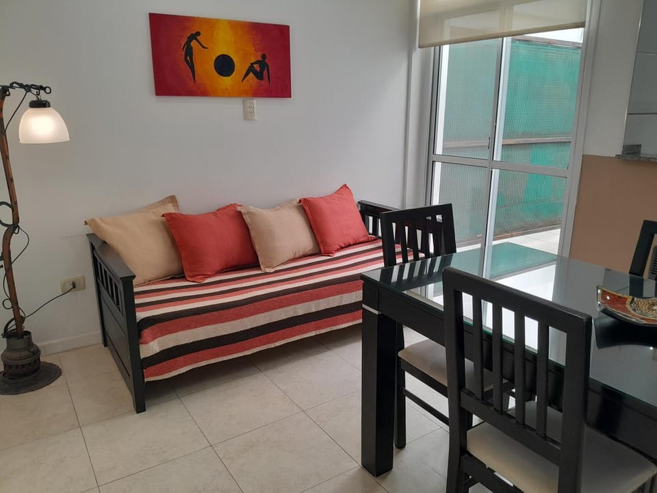 Bed, Living room, Dining area