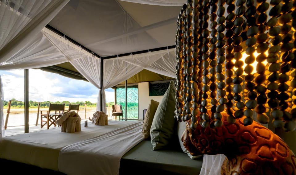 Bed, Garden, Bedroom, Garden view, River view, wardrobe