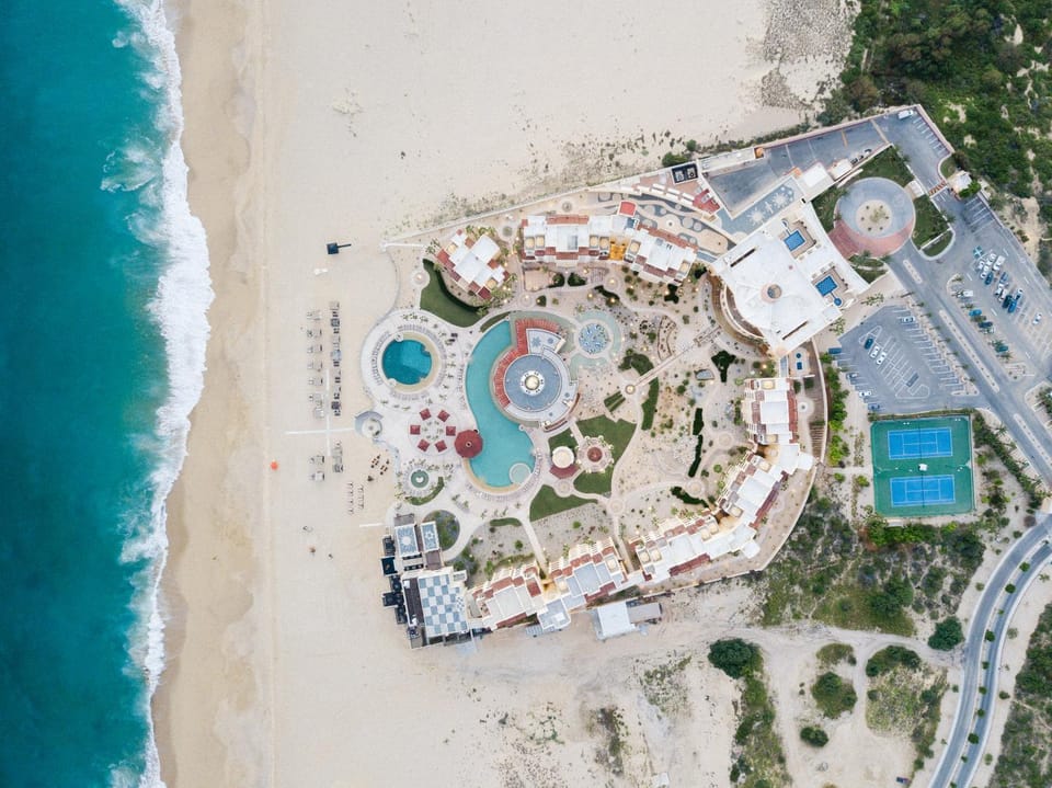 Natural landscape, Bird's eye view, Beach, Sea view, Swimming pool, sunbed