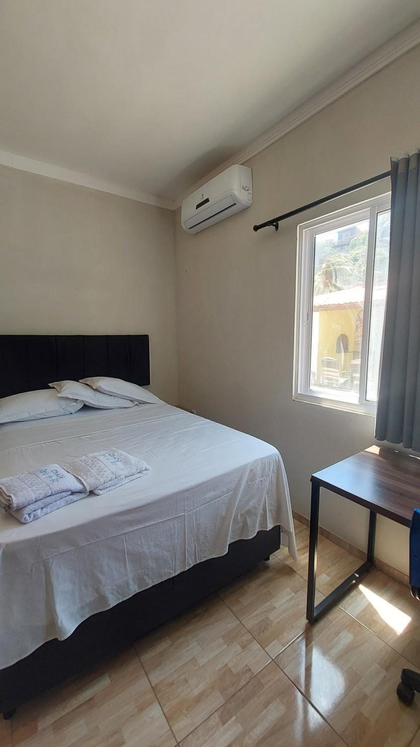 Bed, hair dresser, air conditioner