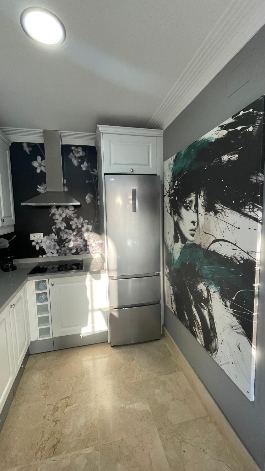 Kitchen or kitchenette, oven, stove