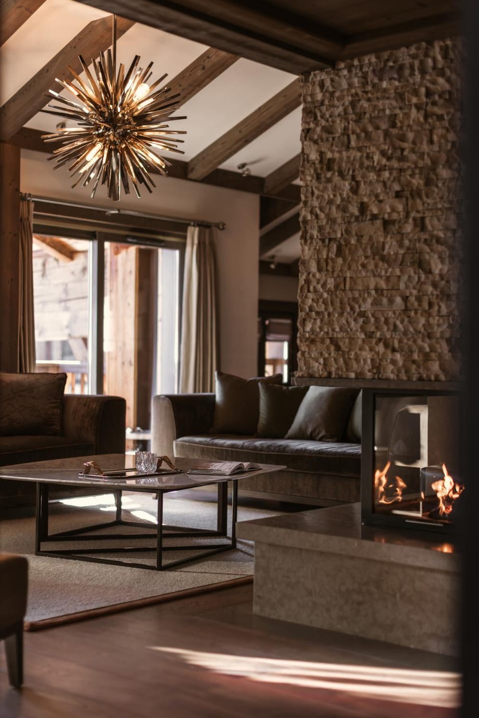 Living room, fireplace