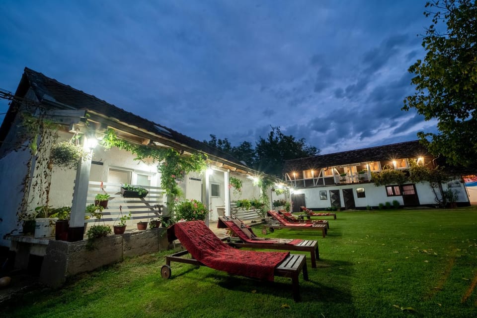 Property building, Night, Garden, Garden view, sunbed