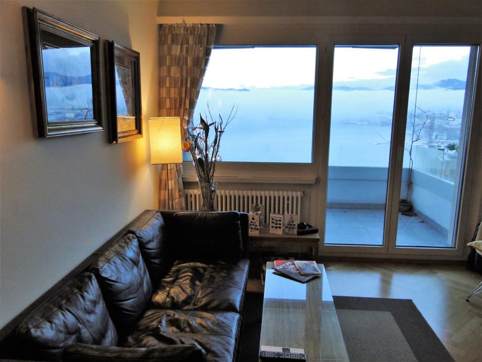 Living room, Lake view, Mountain view