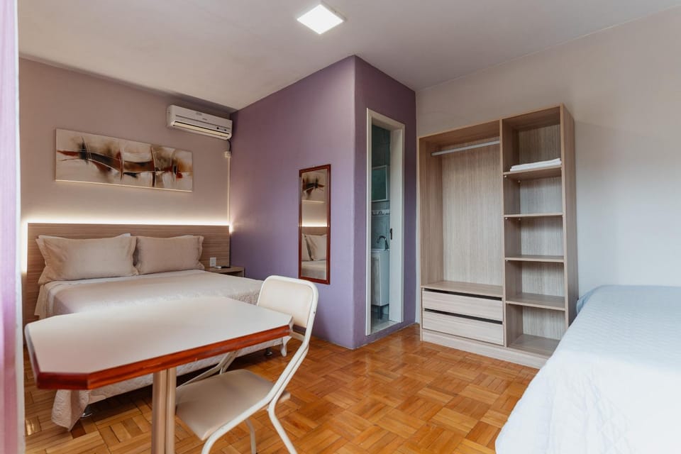 Bed, Photo of the whole room, wardrobe, air conditioner