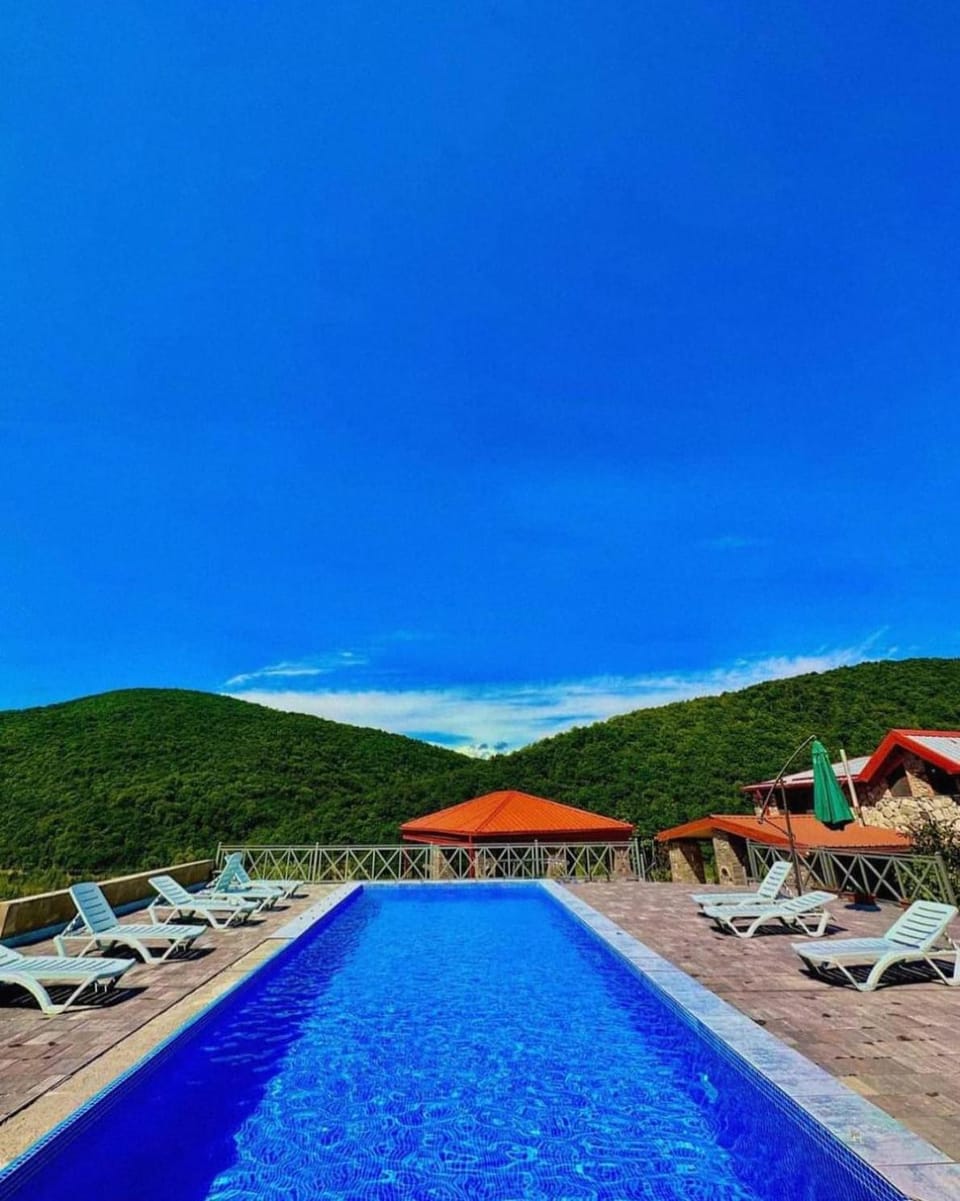 Mountain view, Swimming pool, sunbed
