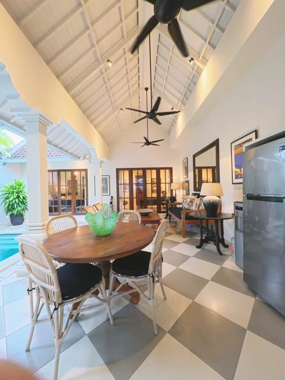 Property building, Living room, Dining area