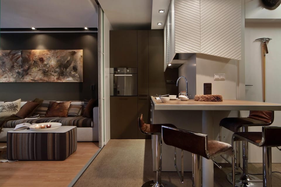 Kitchen or kitchenette, Living room