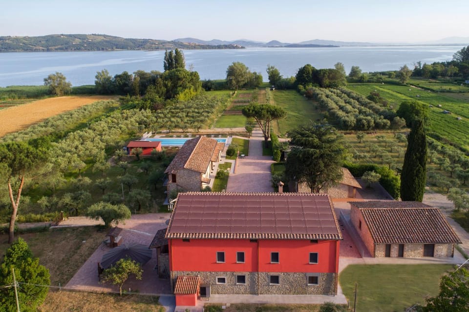Property building, Patio, Bird's eye view, View (from property/room), Lake view, Swimming pool, Parking