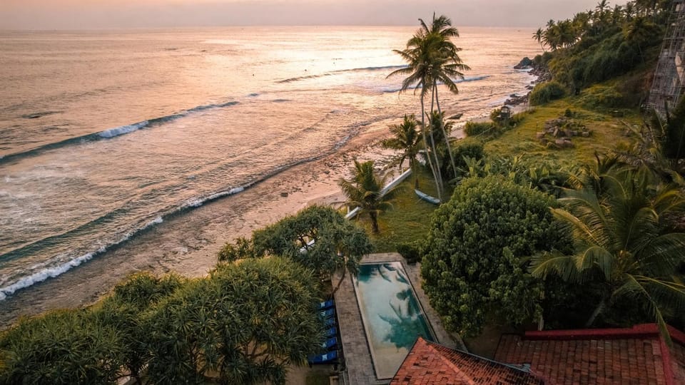 Nearby landmark, Natural landscape, Sea view, Swimming pool, Sunset