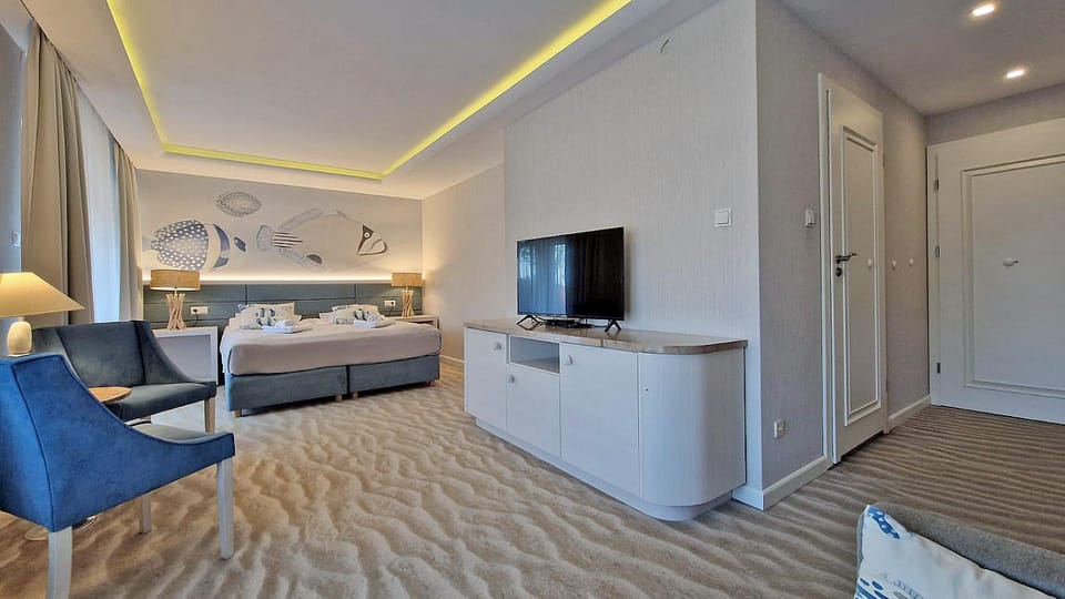 Bed, TV and multimedia, Living room, Photo of the whole room, Bedroom