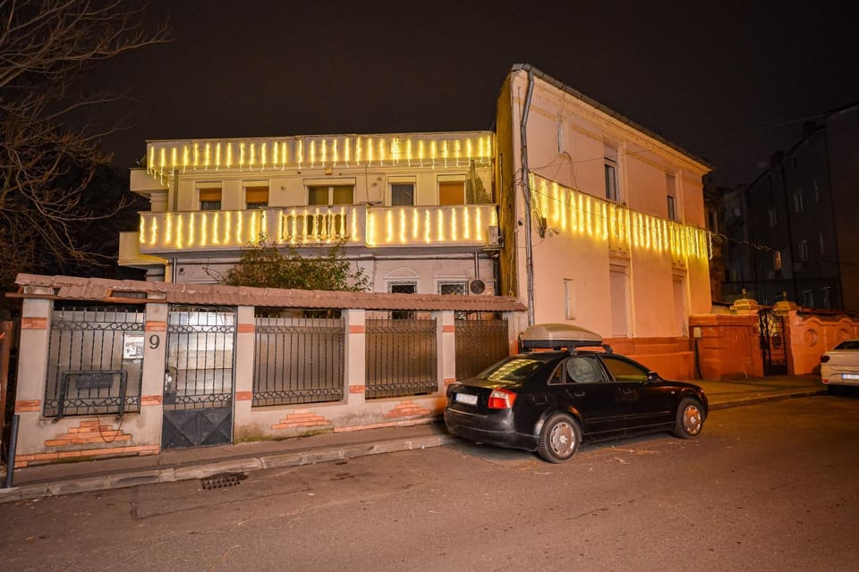 Property building, Night, Parking
