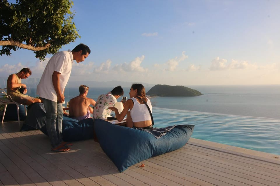 Day, People, Natural landscape, Sea view, Swimming pool