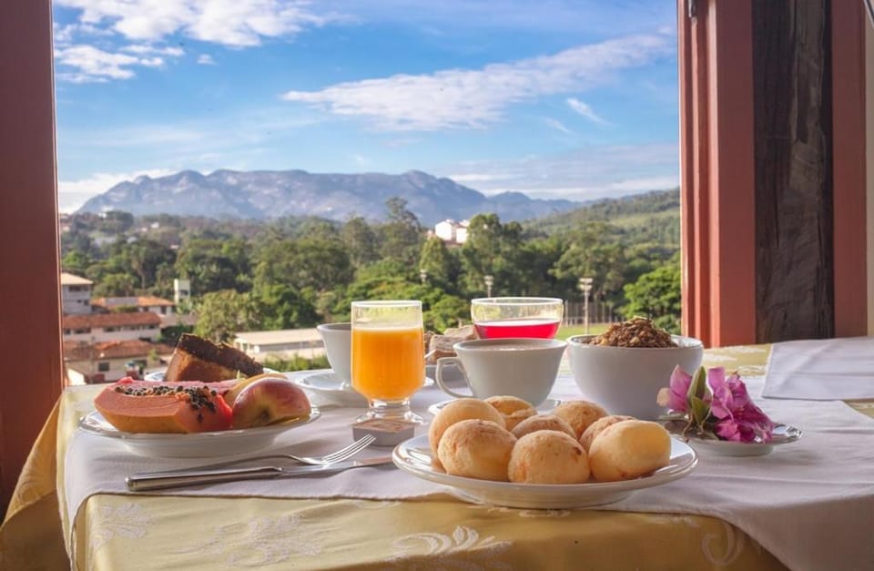 Natural landscape, Food and drinks, Food, Mountain view, Breakfast