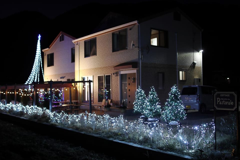 Property building, Night, Winter, On site