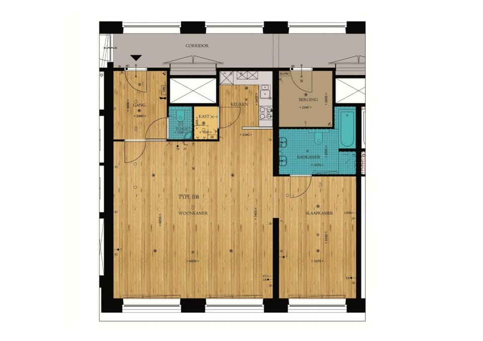 Toilet, Bathroom, Kitchen or kitchenette, Living room, Seating area, Floor plan, Dining area, Bedroom