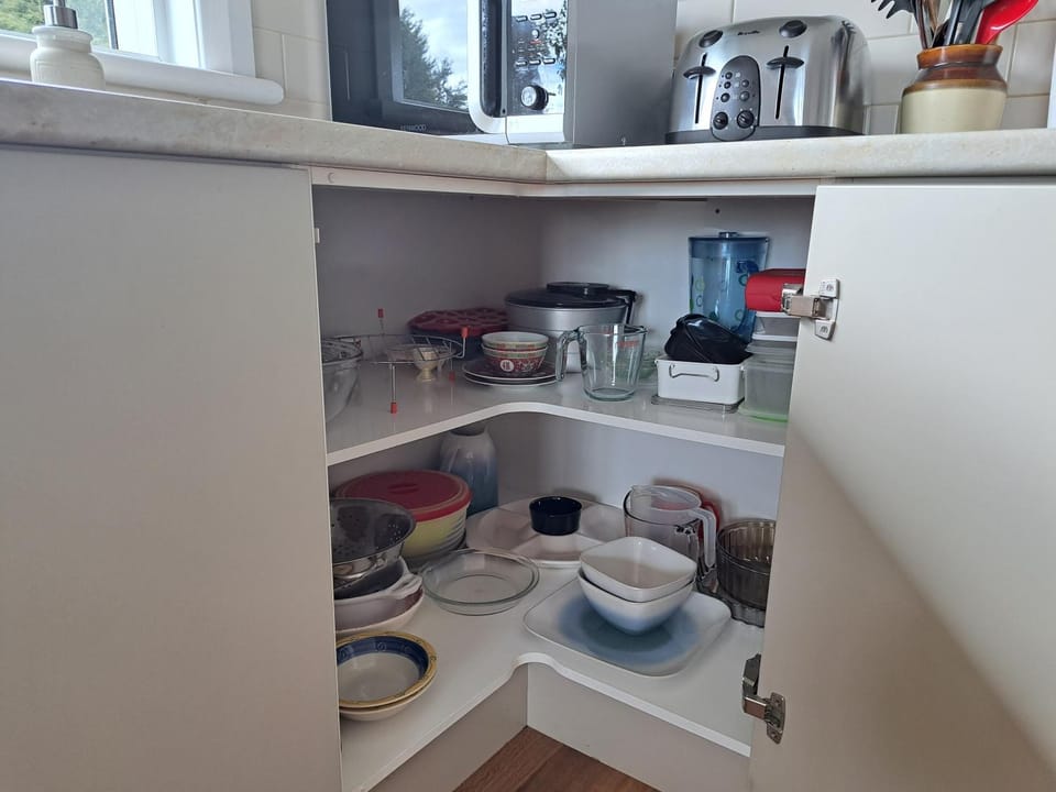 Kitchen or kitchenette, toaster