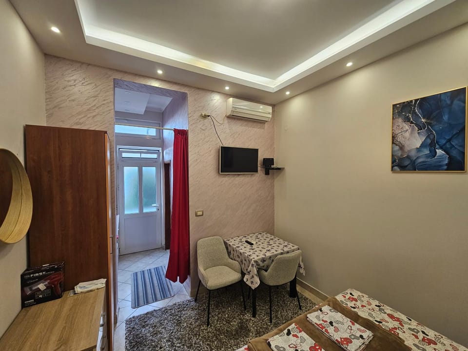 Communal lounge/ TV room, Bed, TV and multimedia, Living room, Photo of the whole room, Seating area, Bedroom, air conditioner