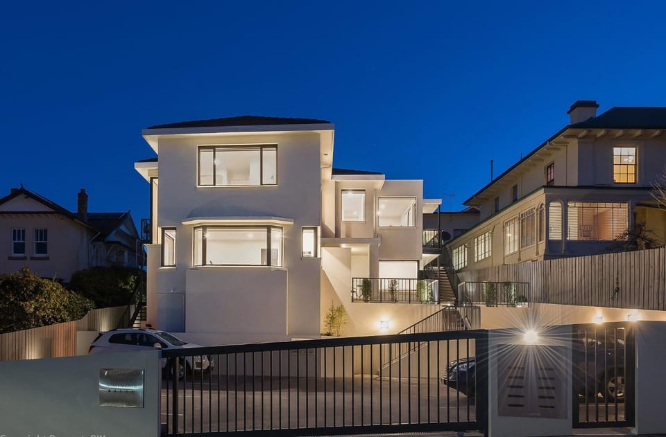 Facade/entrance, Sunset