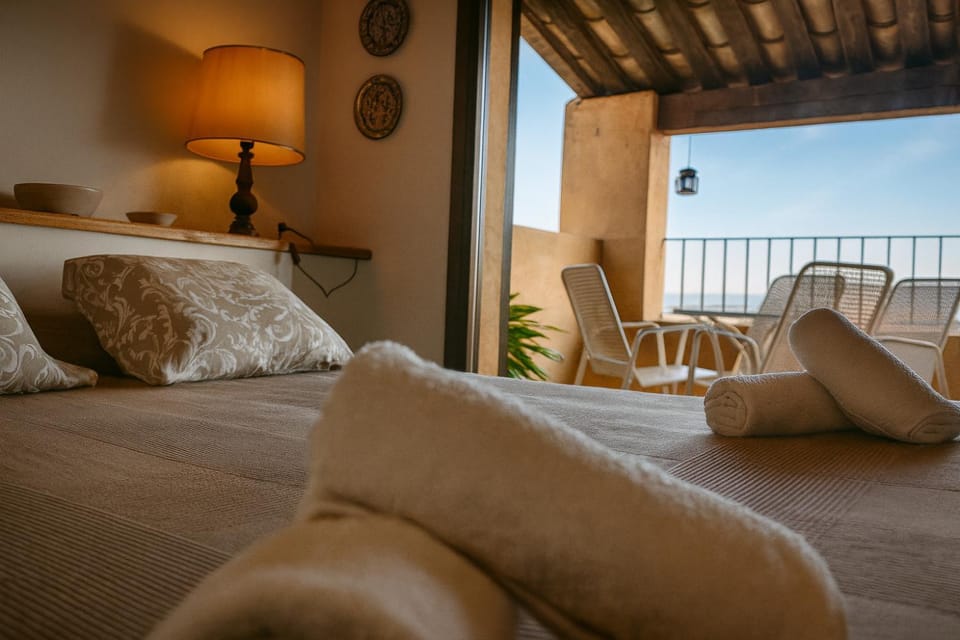 Bed, towels, towels