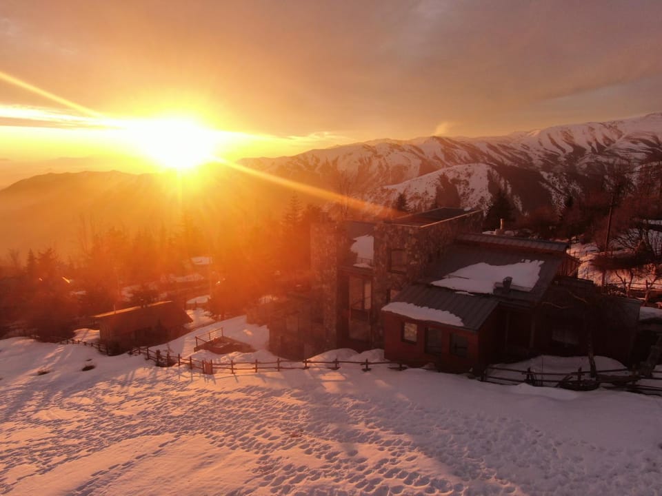 Property building, Winter, Sunset