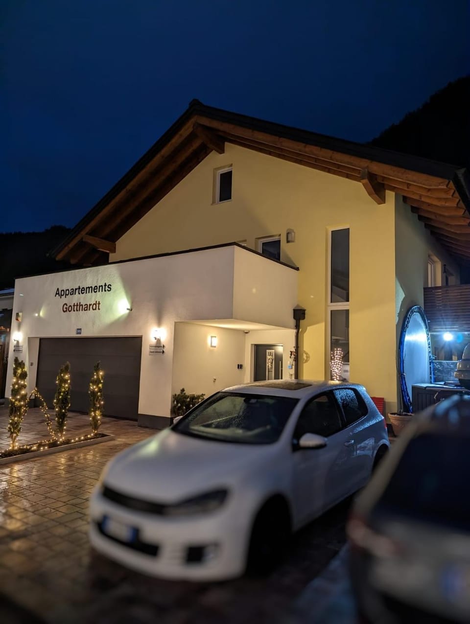 Property building, Night, Parking