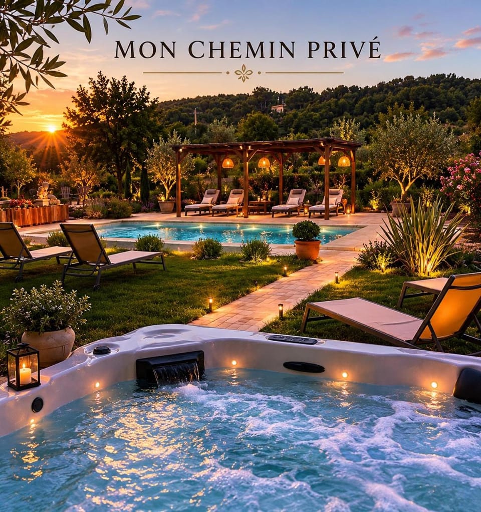 Swimming pool, Sunset, sunbed