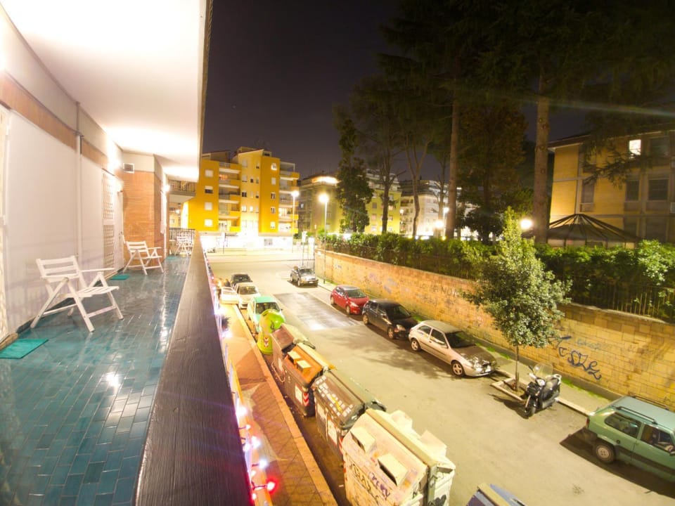Property building, Night, View (from property/room), Balcony/Terrace, Garden view, Quiet street view