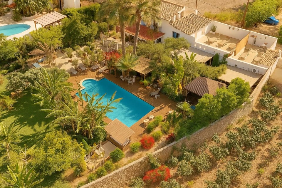 Property building, Spring, Natural landscape, Bird's eye view, Pool view, Swimming pool