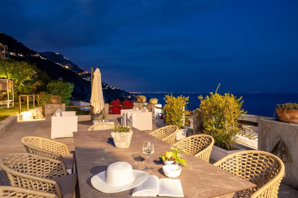 Night, Natural landscape, Dining area, Sea view