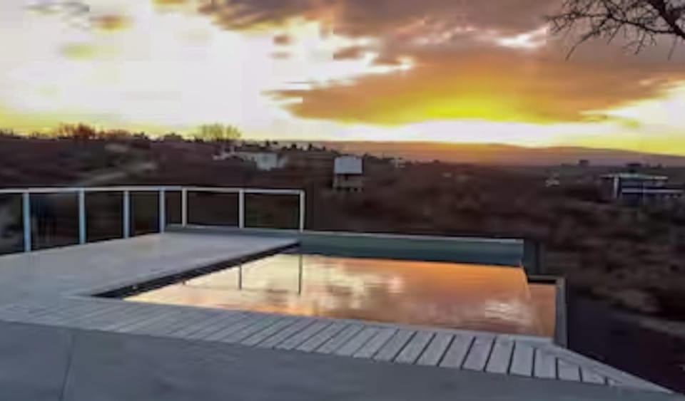 Natural landscape, Pool view, Swimming pool, Sunset