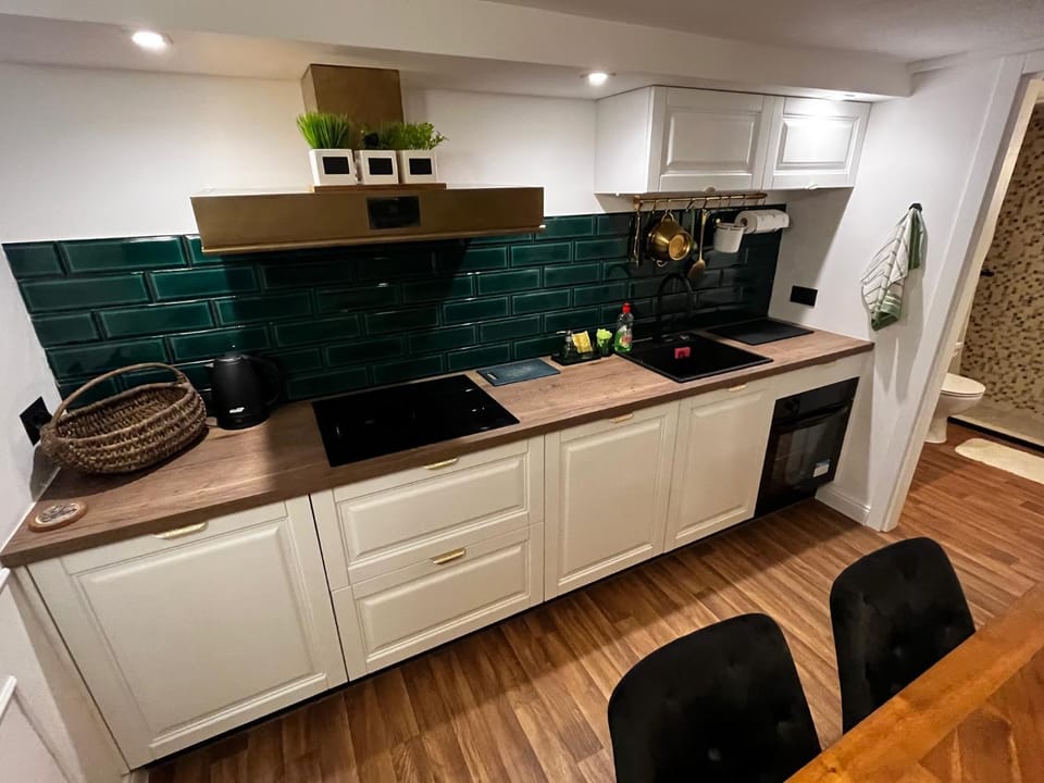 Kitchen or kitchenette, oven, stove