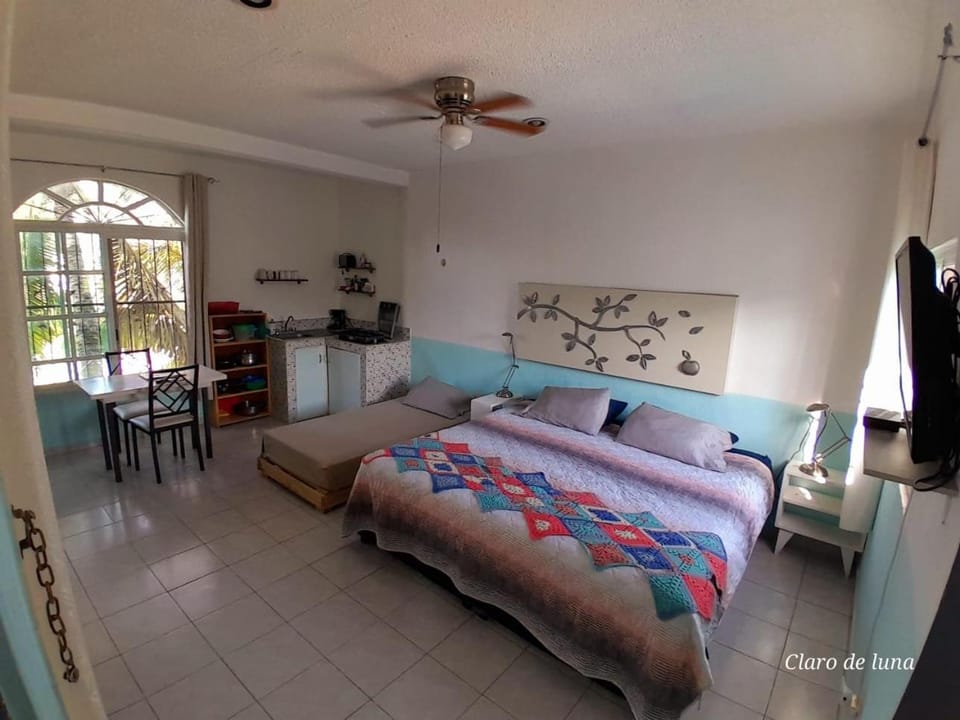 Bed, TV and multimedia, Kitchen or kitchenette, Photo of the whole room, Bedroom