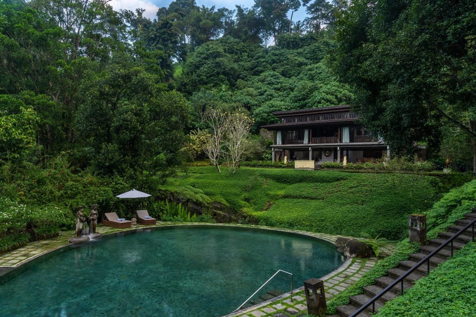 Property building, Natural landscape, Garden view, Pool view, Swimming pool