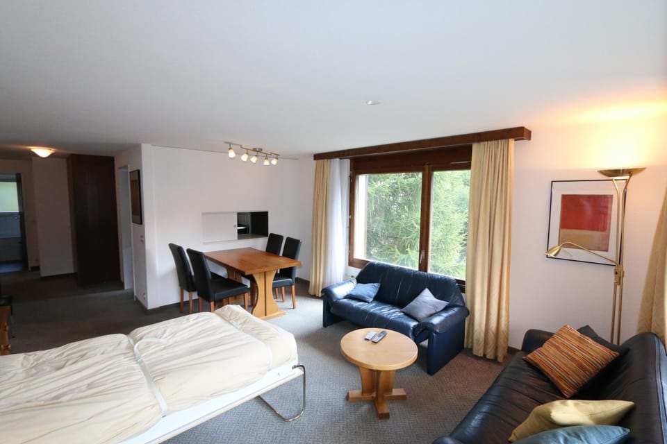 Bed, Living room, Dining area