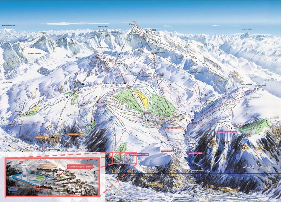 Bird's eye view, Winter, Skiing, Area and facilities