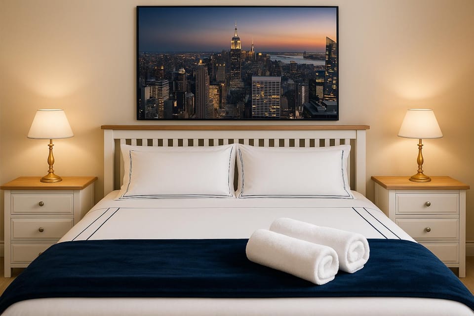 Bed, Bedroom, towels