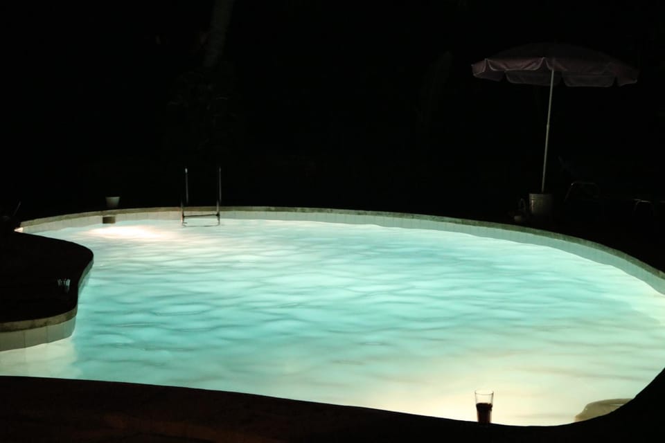 Night, Pool view, Swimming pool