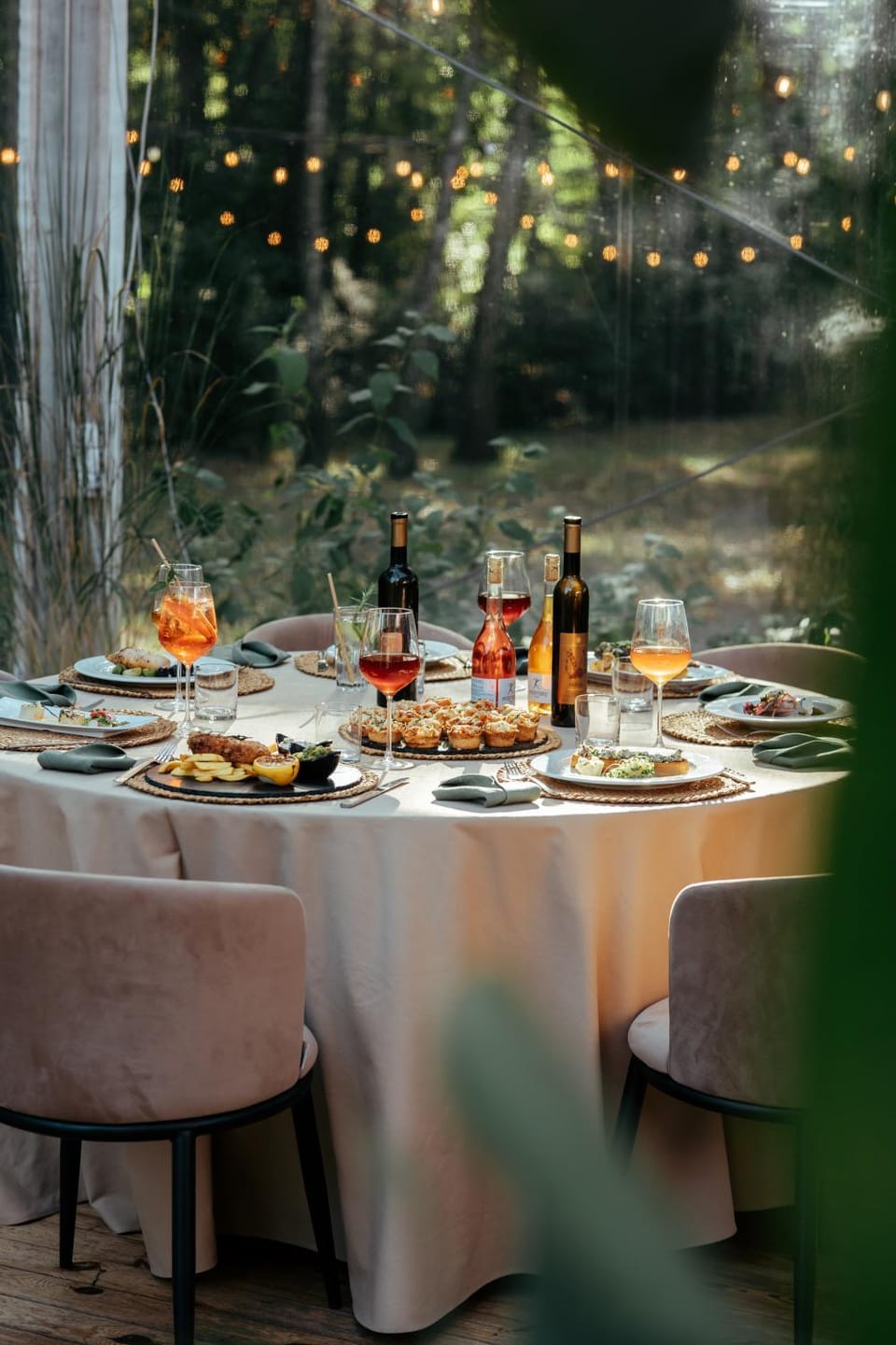 Food and drinks, Dining area, Garden view, Dinner