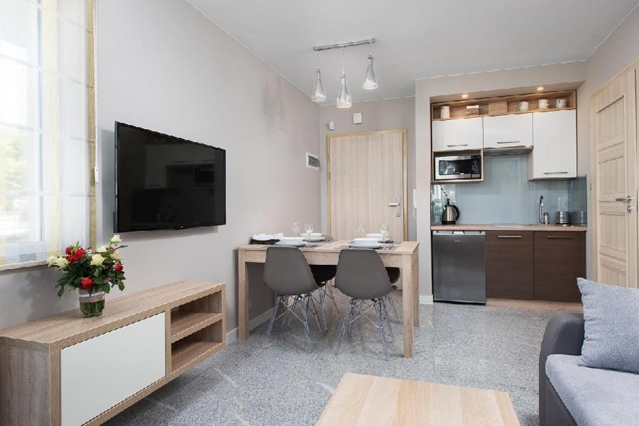 Kitchen or kitchenette, Living room, Seating area, Dining area, oven, stove