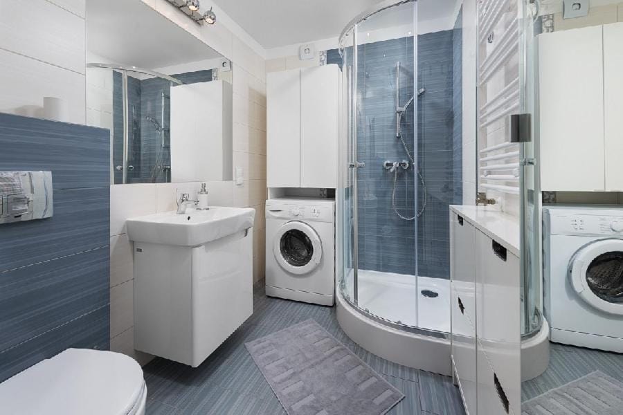 Shower, Toilet, Bathroom, washing machine