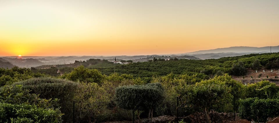 Property building, Natural landscape, Mountain view, Sunset