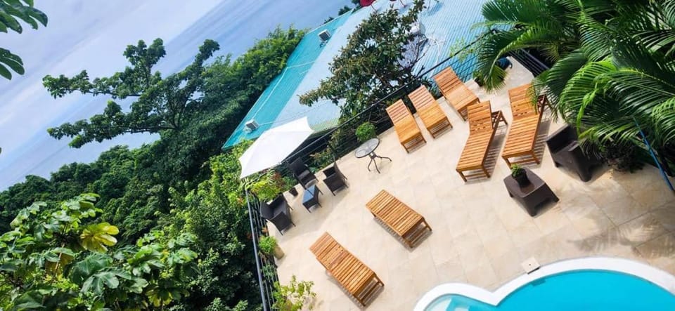 Patio, Day, Natural landscape, Garden, Garden view, Pool view, Sea view, Swimming pool, sunbed