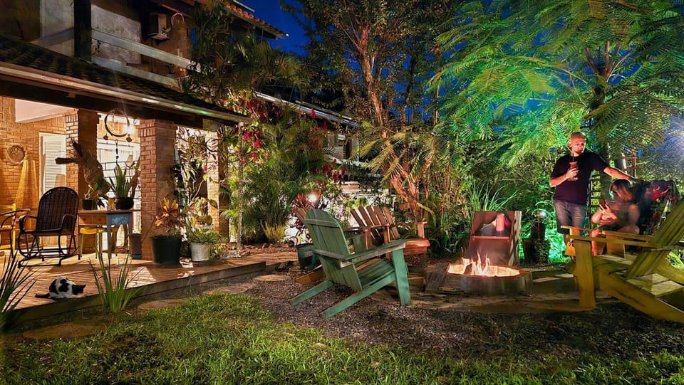Patio, Night, People, Garden, Garden view, group of guests