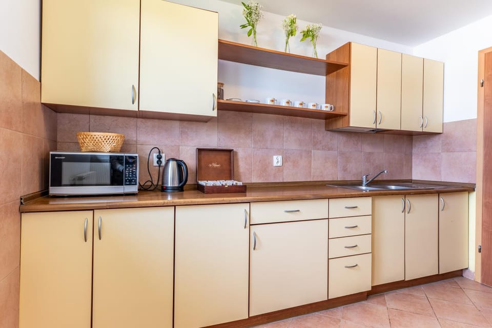 Coffee/tea facilities, Kitchen or kitchenette, stove